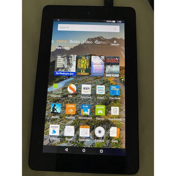 Amazon Kindle Fire 7 (5th Generation) RED Amazon Color 8GB, Wi-Fi, 7" As Is - Picture 1 of 5